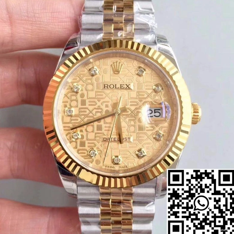 126333-0003 Textured Datejust EW Gold Dial 41MM Diamond-studded Factory Rolex 0824